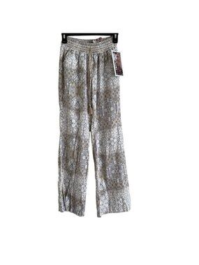 Rewash Women Boho Striped Pull-On Elastic Waist Pants Size M